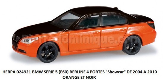 BMW SERIE 5 (E60) BERLINE 4 PORTES DE 2004 A 2010 "Showcar" ORANGE ET NOIR