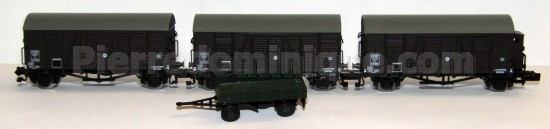 COFFRET DE 3 WAGONS COUVERT Grhs SNCF + 1 REMORQUE