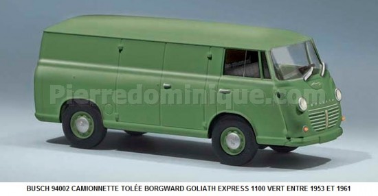 CAMIONNETTE TOLÉE BORGWARD GOLIATH EXPRESS 1100 VERT ENTRE 1953 ET 1961