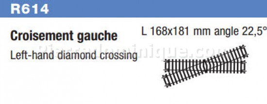 CROISEMENT GAUCHE L168X181mm ANGLE 22.5