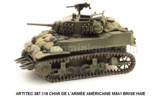 CHAR DE L'ARMÉE AMÉRICAINE M5A1 BRISE HAIE