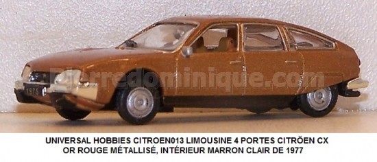 LIMOUSINE 4 PORTES CITRÖEN CX, OR ROUGE MÉTALLISÉ, INTÉRIEUR MARRON CLAIR DE 1972