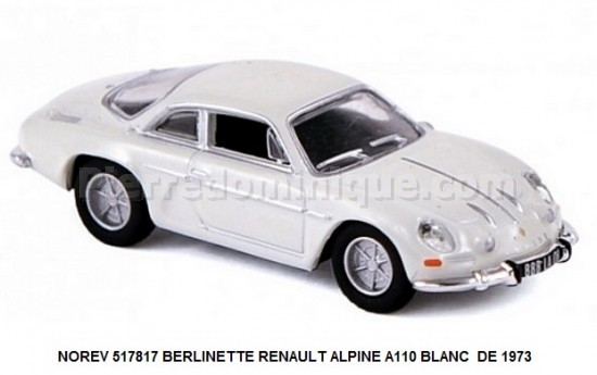 BERLINETTE RENAULT ALPINE A110 BLANC  DE 1973