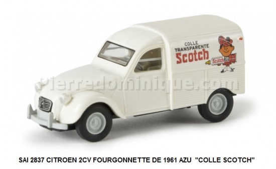 *PROMOS* - CITROEN 2CV FOURGONNETTE DE 1961 AZU  ''COLLE SCOTCH'' (F)