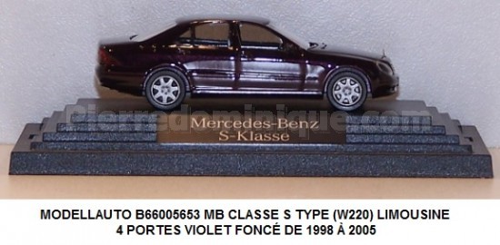 *PROMOS* - MB CLASSE S TYPE (W220) LIMOUSINE 4 PORTES VIOLET FONCÉ DE 1998 Ã€ 2005