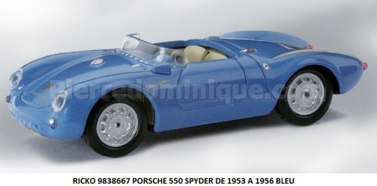 PORSCHE 550 SPYDER DE 1953 A 1956 BLEU
