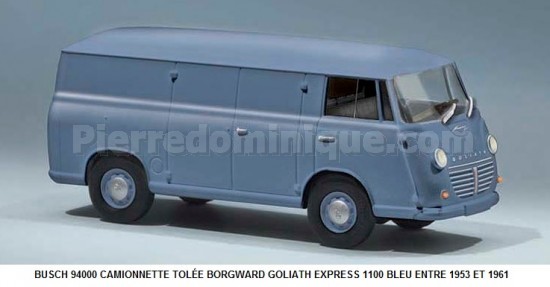CAMIONNETTE TOLÉE BORGWARD GOLIATH EXPRESS 1100 BLEU ENTRE 1953 ET 1961