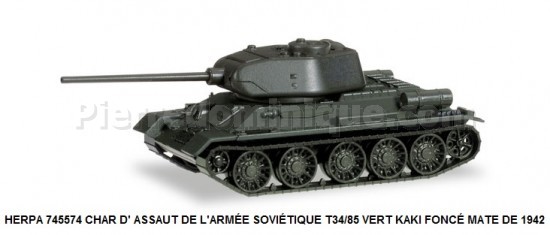 *PROMOS* - CHAR D' ASSAUT DE L'ARMÉE SOVIÉTIQUE T34/85 VERT KAKI FONCÉ MATE DE 1942