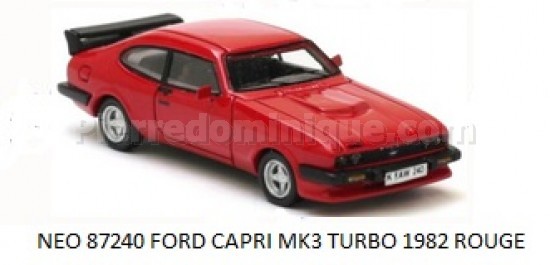 FORD MK3 TURBO DE  1982 COUPE ROUGE
