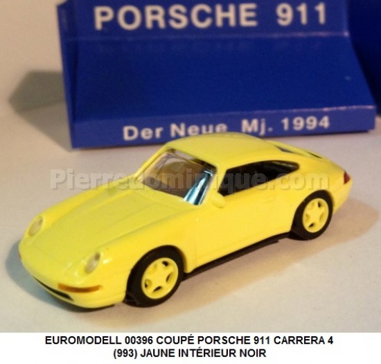 *PROMOS* - COUPÉ PORSCHE 911 CARRERA 4 (993) JAUNE INTÉRIEUR NOIR