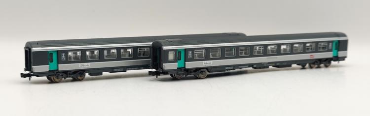 COFFRET 2 VOITURES VOYAGEURS CORAIL PLUS 2°CL INTERCITES SNCF