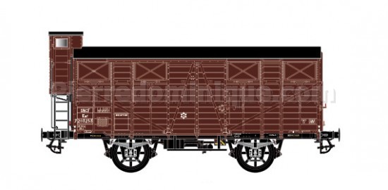 Wagon couvert OCEM 19 avec guérite, SNCF époque IIIb