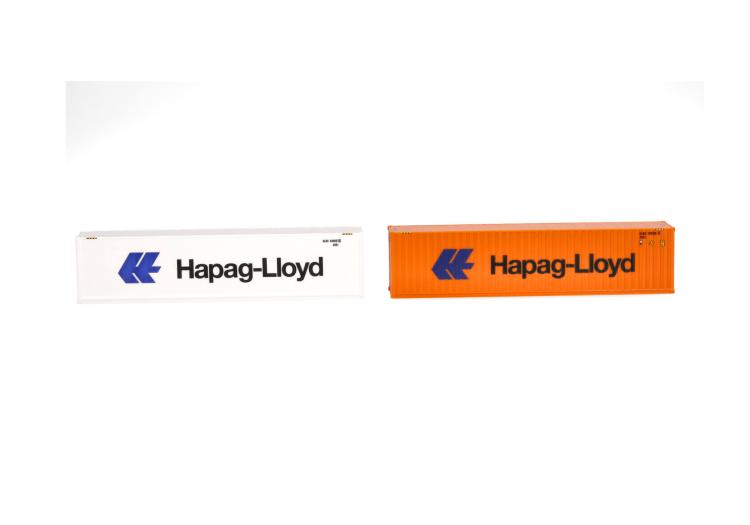 LOT DE 2 CONTAINERS 40 PIEDS (HAPAG LLOYD) BLANC/ORANGE