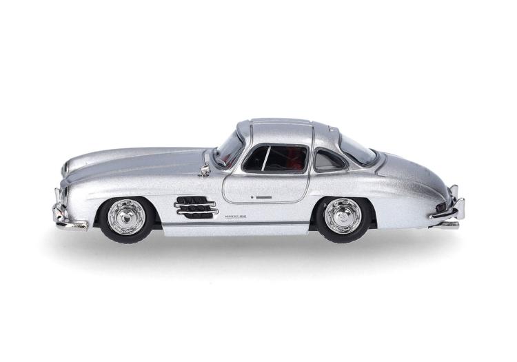 COUPE MERCEDES BENZ MB 300 SL ARGENT METTALISE INTÉRIEUR ROUGE1954-57