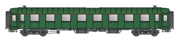 VOITURE VOYAGEURS A8 OCEM RIVETS APPARENTS / VERT 301, CHASSIS GRIS SNCF