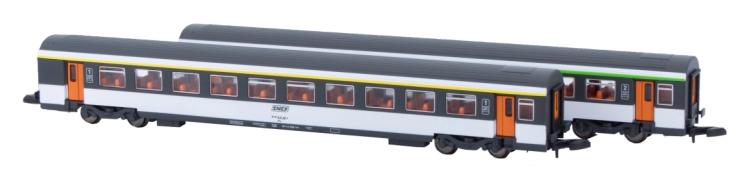 SET DE 2 VOITURES VOYAGEURS (1CL+2CL) SNCF - AZAR MODELS V01-ORP1