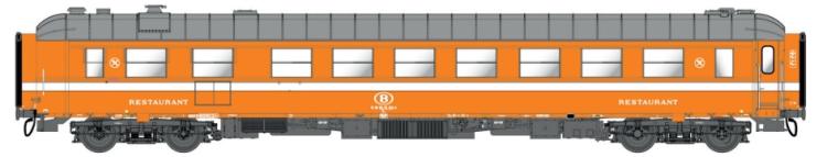 VOITURE VOYAGEURS WR BREDA C1 ORANGE TOIT GRIS SNCB/NMBS - AVEC ECLAIRAGE INTERIEUR