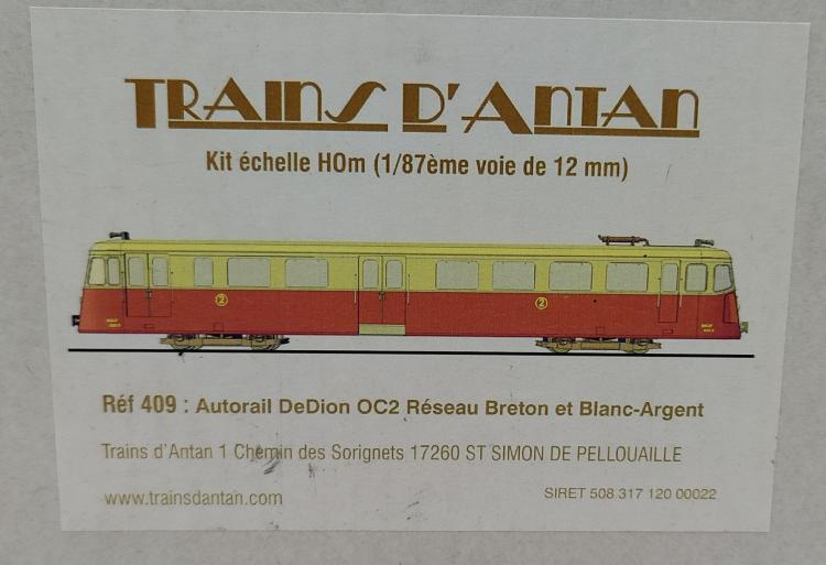 AUTORAIL DEDION OC2 RESEAU BRETON ET BLANC ARGENT - KIT A MONTER