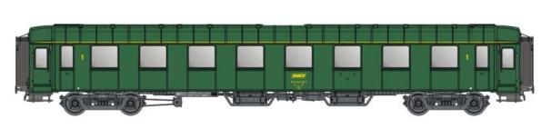 VOITURE VOYAGEURS A8 OCEM RIVETS APPARENTS / VERT 301, CHASSIS GRIS SNCF