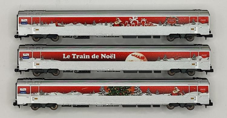 ENSEMBLE DE 3 VOITURES TEE MITRAL PARIS NICE MARSEILLE LE TRAIN DE NOEL SNCF