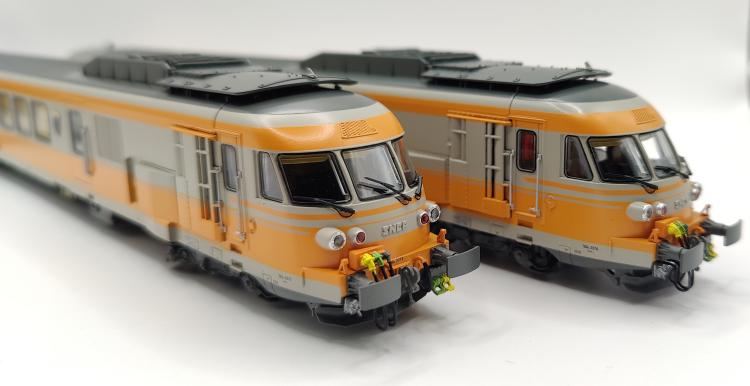 RAME RTG N°37 LIVREE GRIS BETON/ORANGE BLASON:TOURS DEPOT:CAEN (5 ELEMENTS) SNCF