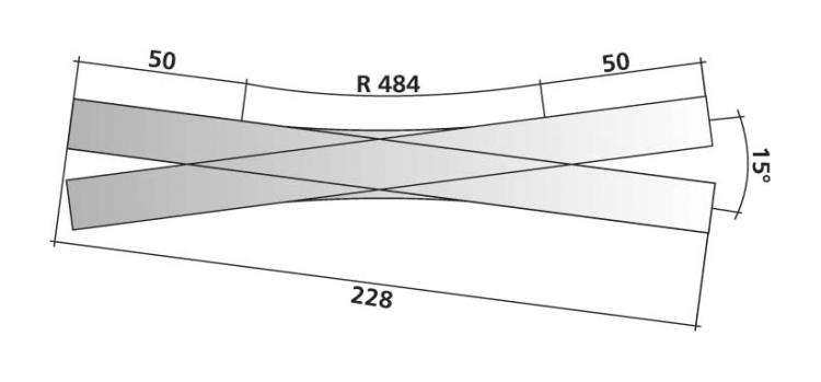 TRAVERSEE JONCTION DOUBLE 15°