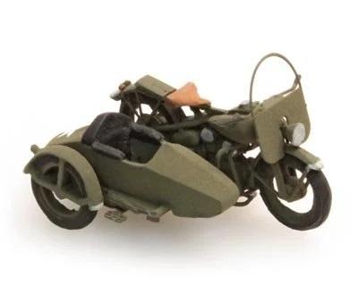 MOTO AVEC SIDECAR LIBERATOR DE L'ARMÉE AMÉRICAINE KAKI