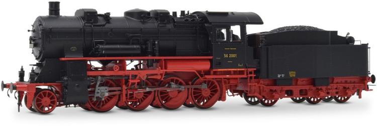 LOCOMOTIVE A VAPEUR 56.20 CHAUDIERE AVEC 3 COUPOLES - LIVREE NOIRE ET ROUGE DRG