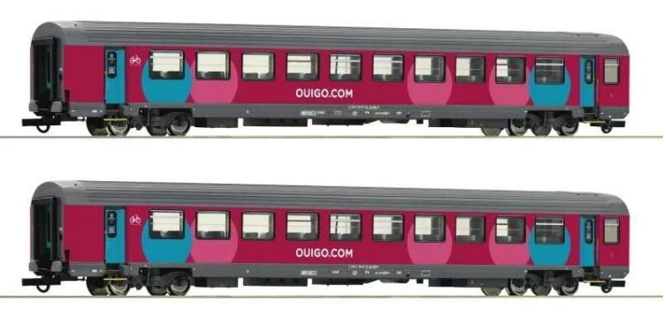 SET DE 2 VOITURES VOYAGEURS CORAIL OUIGO VTU B11tu SNCF (A RESERVER)