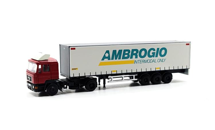 TRACTEUR SEMI REMORQUE MAN F90 + CONTENEUR AMBROGIO INTERMODAL ONLY